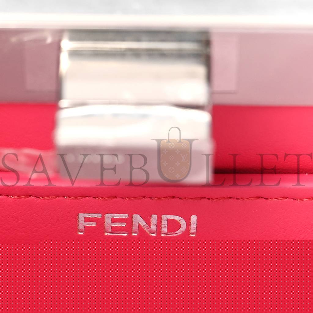 FENDI SHINY NAPPA PETITE PEEKABOO I SEE U SATCHEL LAMPONE (20*15*10cm)