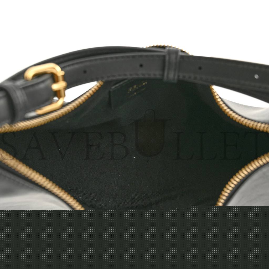 FENDI VITELLO GRACE MATTE SMALL FENDIGRAPHY HOBO BAG BLACK (28*24*9cm)