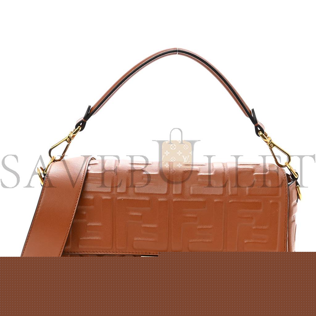 FENDI NAPPA FF 1974 EMBOSSED BAGUETTE COLONIALE (26*16*6cm)