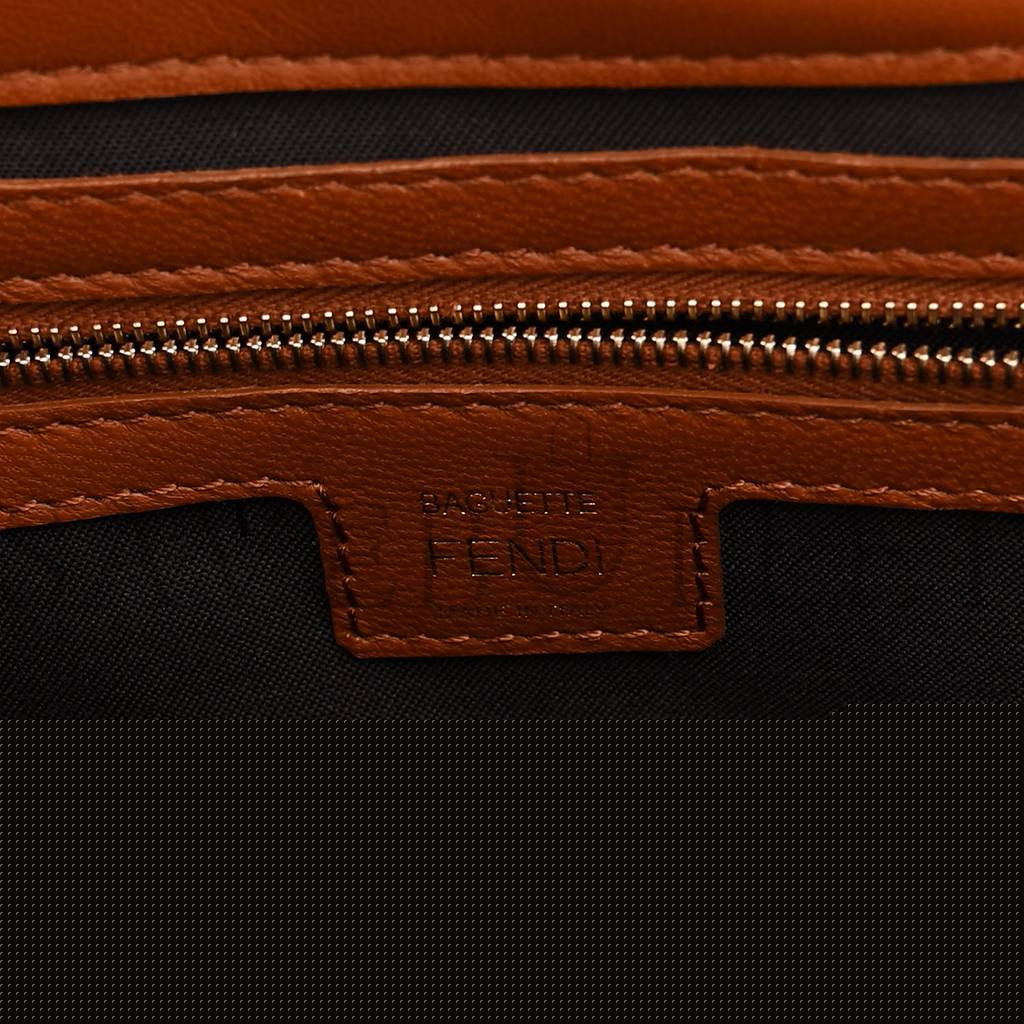 FENDI NAPPA FF 1974 EMBOSSED BAGUETTE COLONIALE (26*16*6cm)