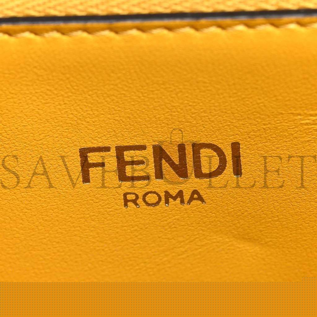 FENDI X SARAH COLEMAN NAPPA FF FISH EYE EMBOSSED MINI PEEKABOO I SEE U SATCHEL MIMOSA (25*20*10cm)