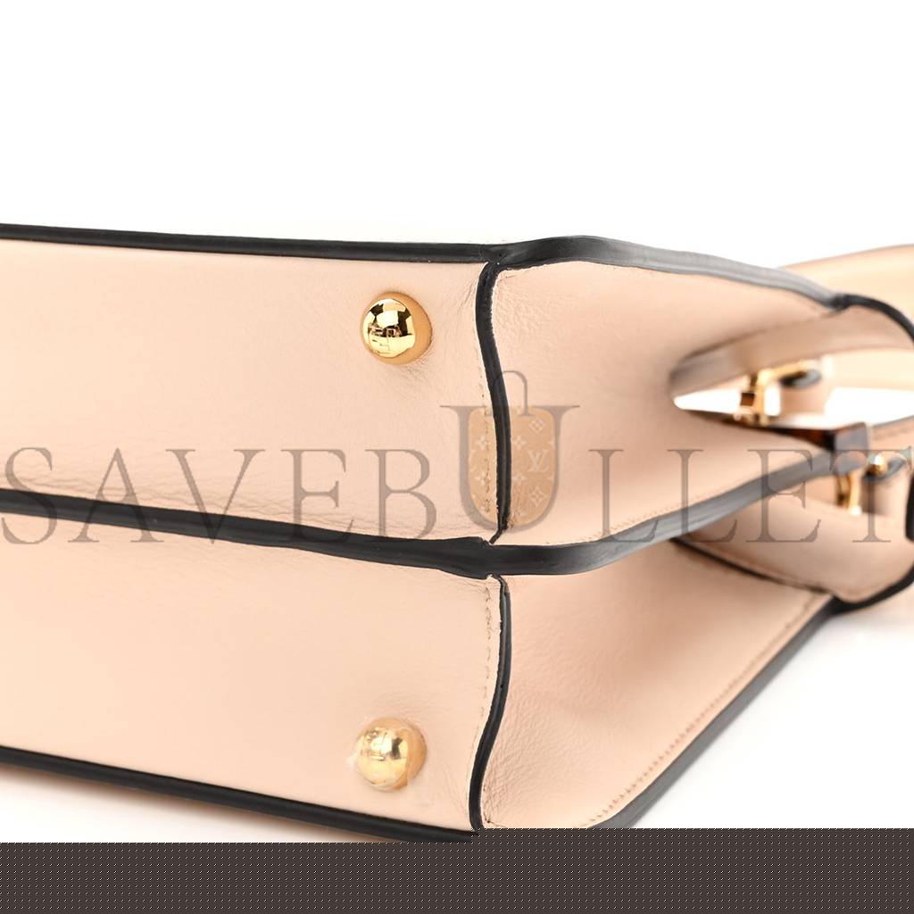 FENDI VITELLO SETA SHINY NAPPA PLEXIGLASS SMALL PEEKABOO I SEE U SATCHEL POUDRE (27*20*10cm)