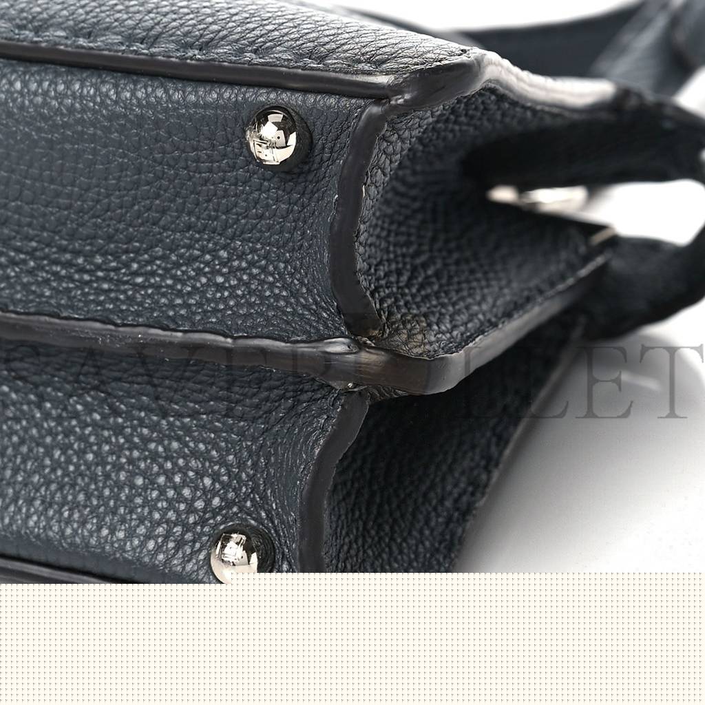 FENDI CUOIO ROMANO SELLERIA CHAMOIS SMALL PEEKABOO I SEE U SATCHEL ASFALTO CAMELIA (27*20*11cm)