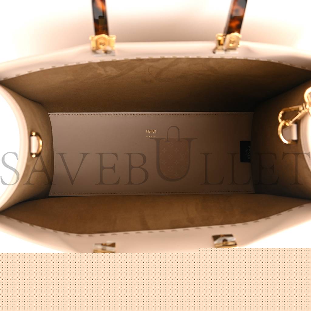 FENDI VITELLO KING PLEXIGLASS MEDIUM FENDI SUNSHINE SHOPPER TOTE LIGHT ROSE (36*31*15cm)