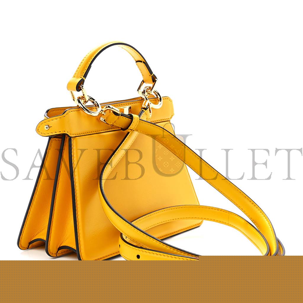 FENDI SHINY NAPPA PETITE PEEKABOO I SEE U SATCHEL MIMOSA (20*15*9cm)