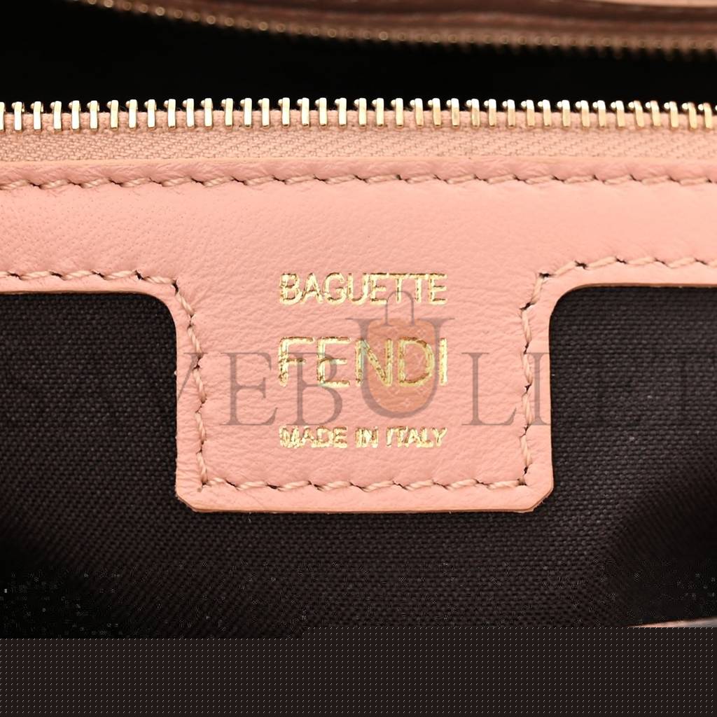 FENDI NAPPA FF 1974 EMBOSSED BAGUETTE ROSA BOURBON (27*15*6cm)