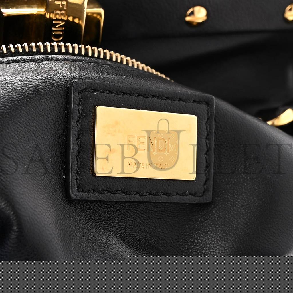 FENDI NAPPA MINI PEEKABOO ICONIC SATCHEL BLACK (23*17*11cm)