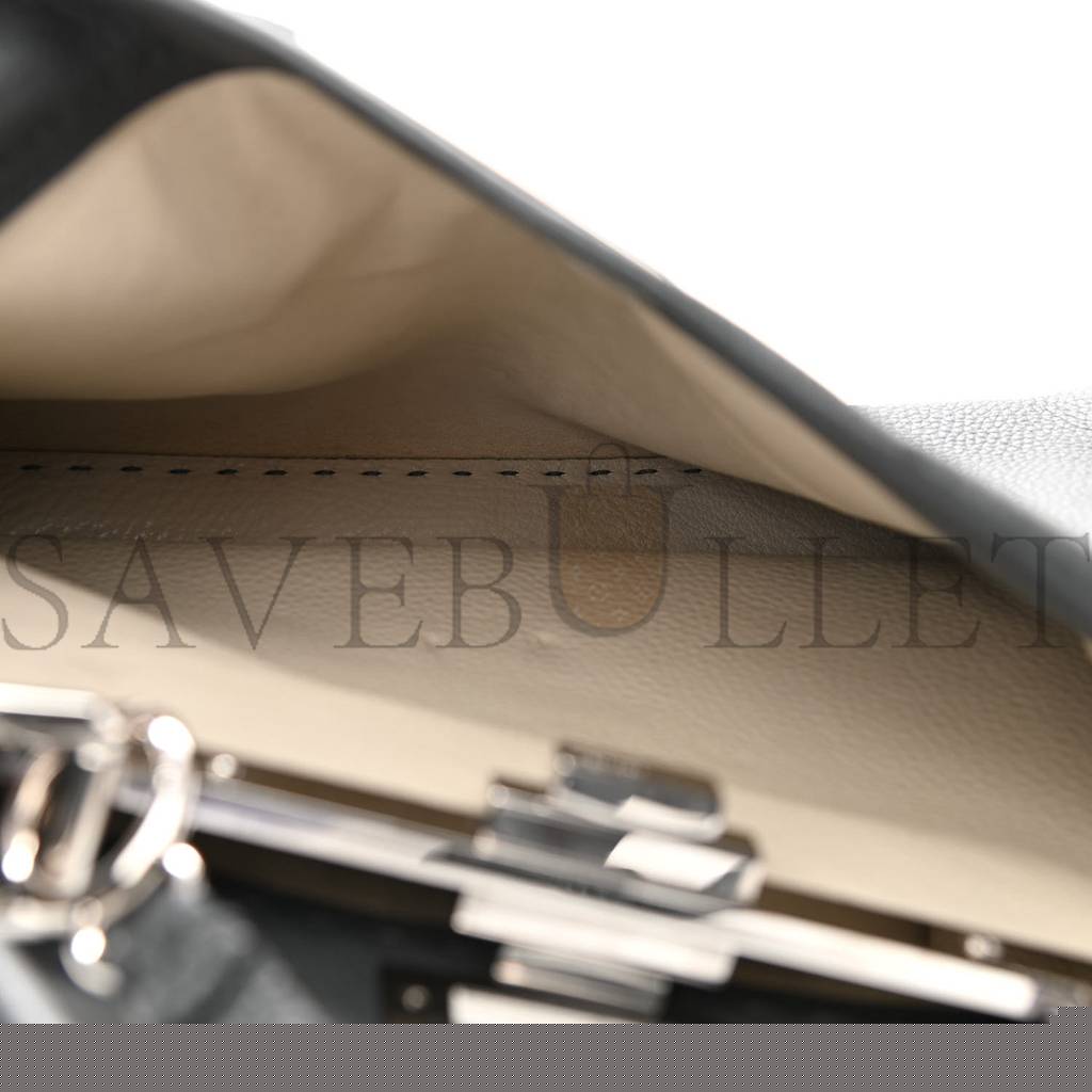 FENDI CUOIO ROMANO SELLERIA BI-COLOR MEDIUM PEEKABOO ICONIC SATCHEL ASFALTO LATTE (34*25*10cm)