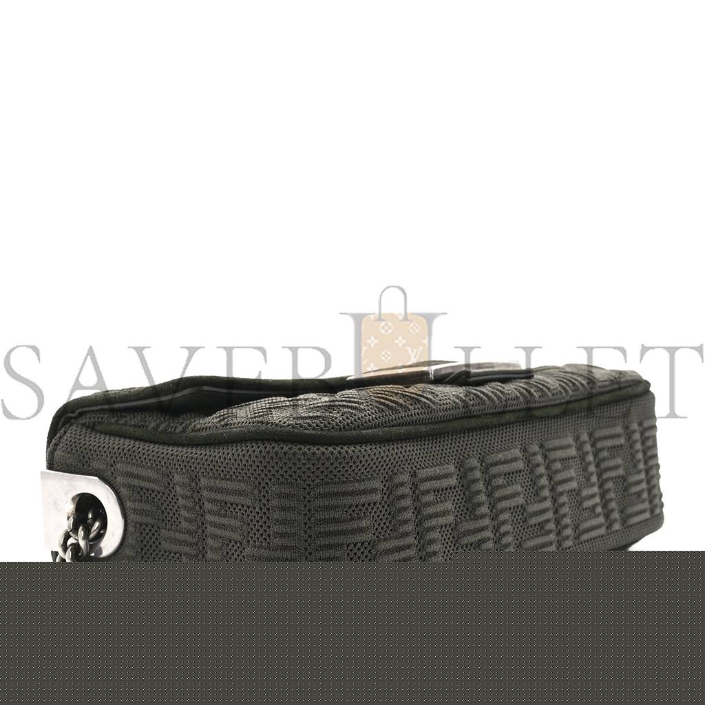 FENDI TECHNICAL FABRIC FF MIDI CHAIN BAGUETTE OLIVA (23*13*6cm)