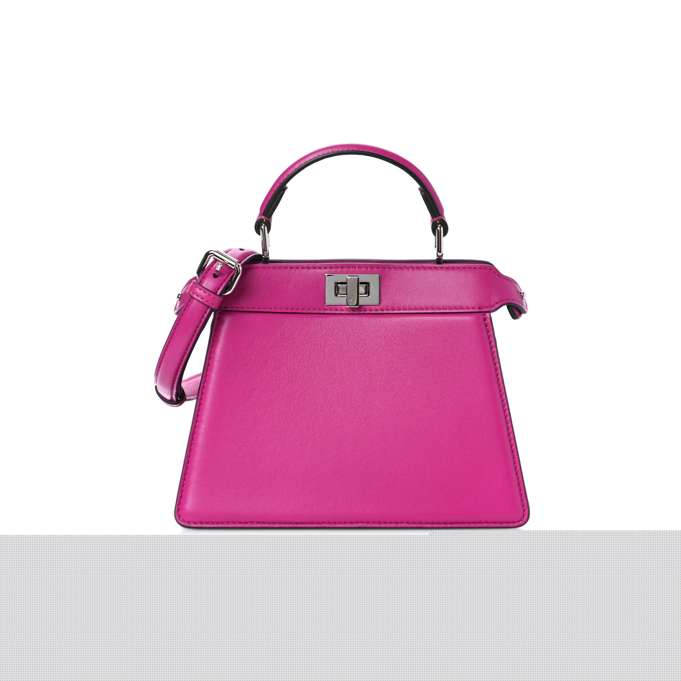 FENDI SHINY NAPPA PETITE PEEKABOO I SEE U SATCHEL MAGENTA (20*15*11cm)