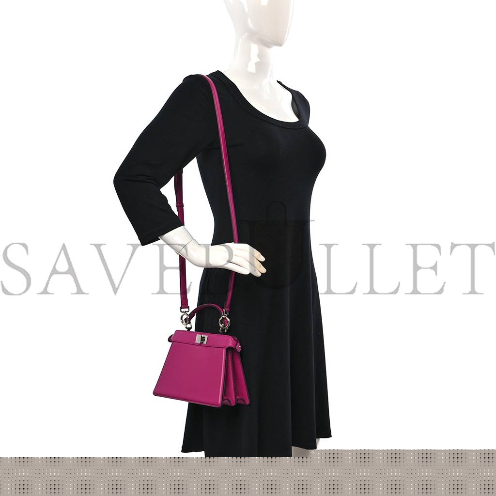 FENDI SHINY NAPPA PETITE PEEKABOO I SEE U SATCHEL MAGENTA (20*15*11cm)