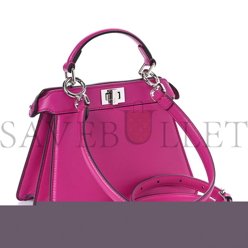 FENDI SHINY NAPPA PETITE PEEKABOO I SEE U SATCHEL MAGENTA (20*15*11cm)