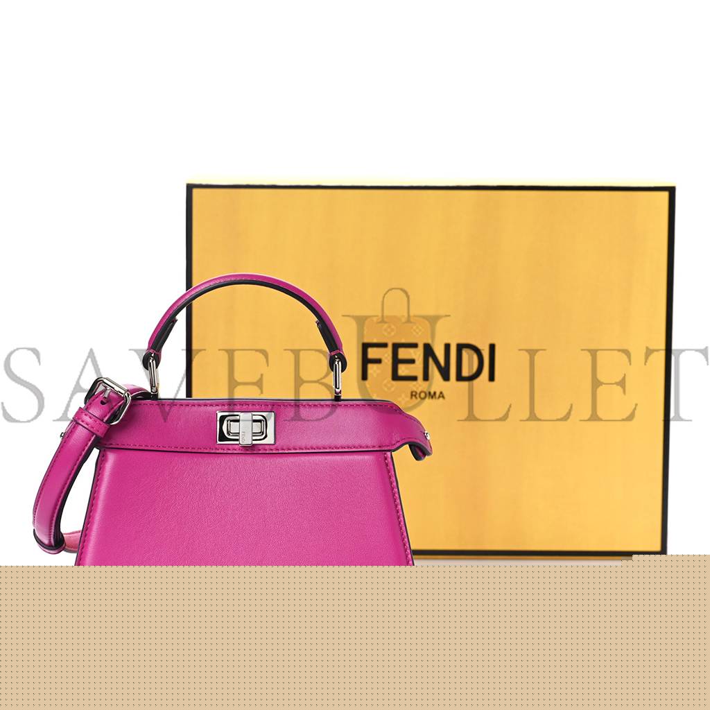 FENDI SHINY NAPPA PETITE PEEKABOO I SEE U SATCHEL MAGENTA (20*15*11cm)