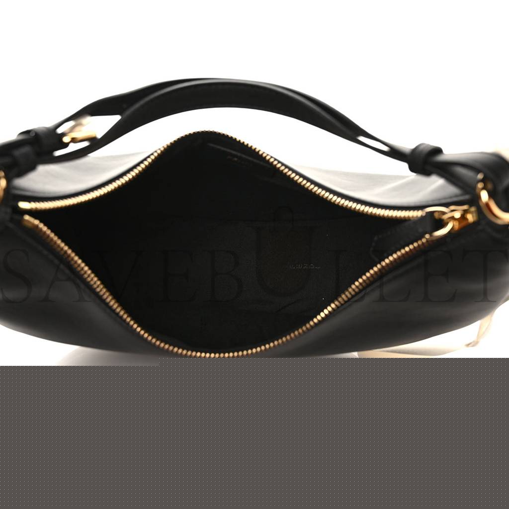 FENDI VITELLO GRACE MATTE SMALL FENDIGRAPHY HOBO BAG BLACK (22*17*10cm)