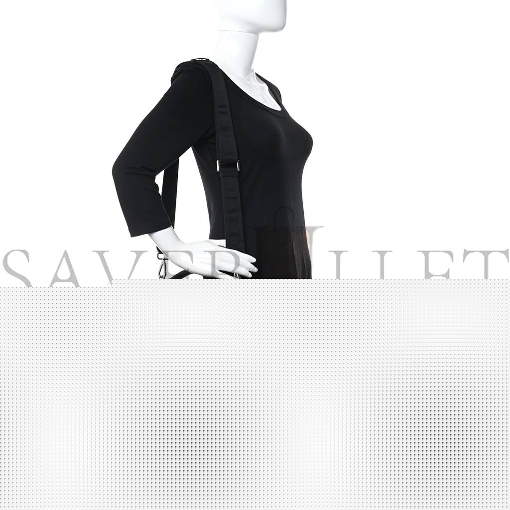 FENDI NYLON VITELLO COVER LOGO EMBOSSED MEDIUM PEEKABOO I SEE U SATCHEL BLACK WHITE (38*29*11cm)