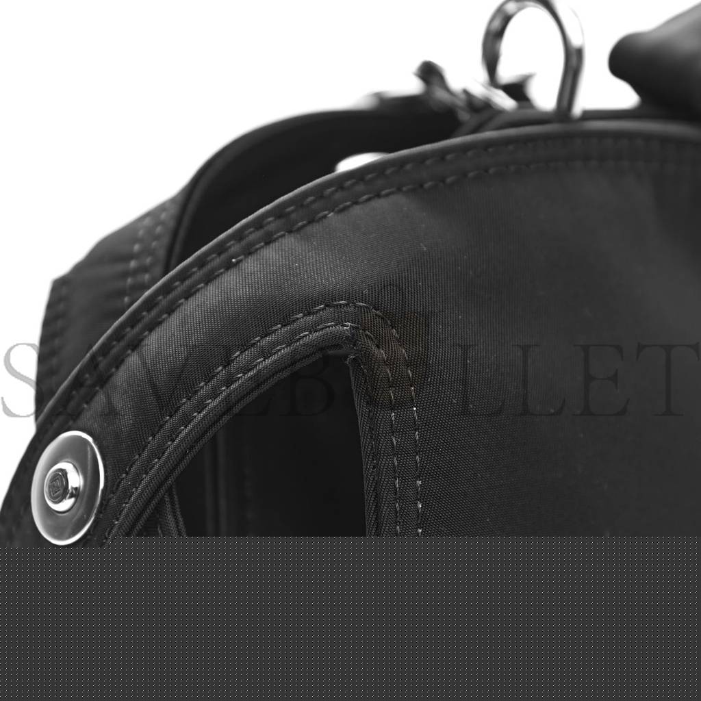 FENDI NYLON VITELLO COVER LOGO EMBOSSED MEDIUM PEEKABOO I SEE U SATCHEL BLACK WHITE (38*29*11cm)