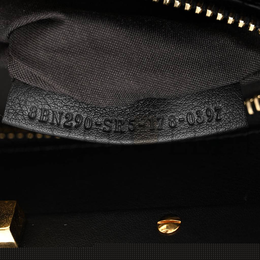 FENDI CALFSKIN STUDDED MEDIUM PEEKABOO ICONIC SATCHEL BLACK (34*24*12cm)