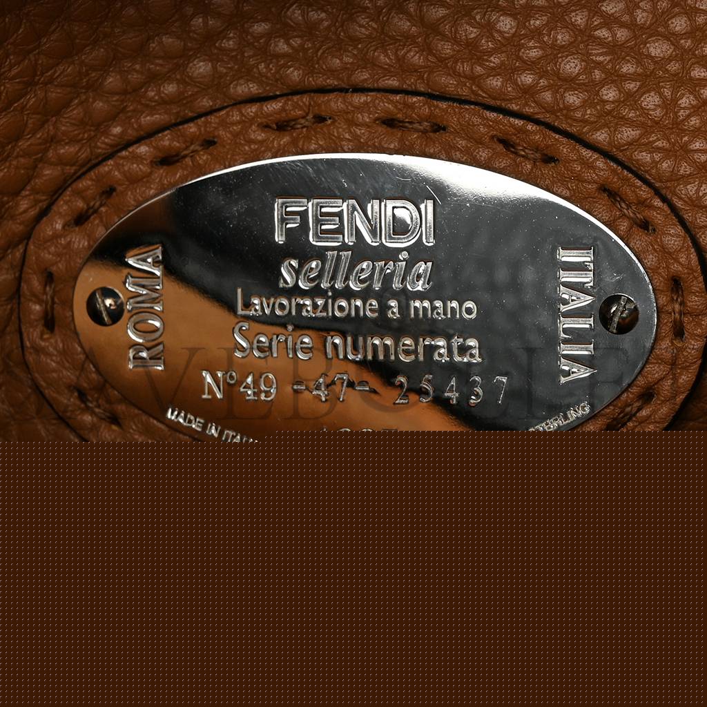 FENDI CUOIO ROMANO SELLERIA BI-COLOR MEDIUM PEEKABOO ICONIC SATCHEL BLACK MOU (34*24*13cm)