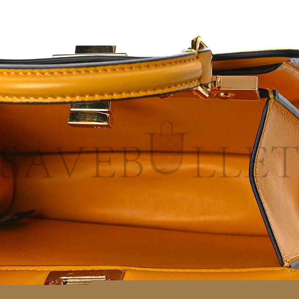 FENDI SHINY NAPPA PETITE PEEKABOO I SEE U SATCHEL MIMOSA (20*15*9cm)
