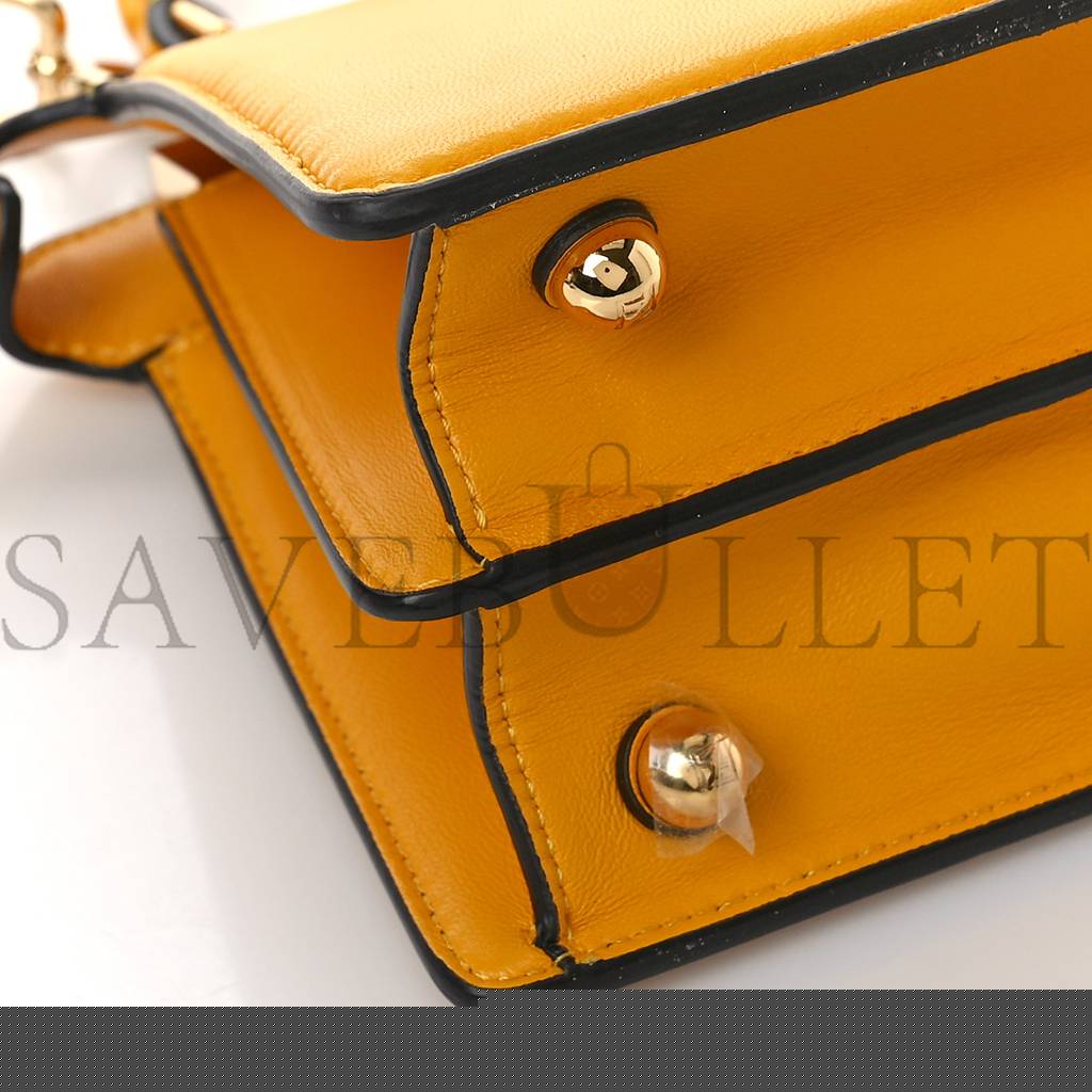 FENDI SHINY NAPPA PETITE PEEKABOO I SEE U SATCHEL MIMOSA (20*15*9cm)