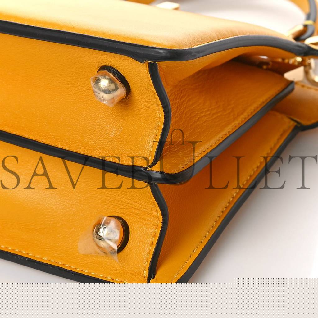 FENDI SHINY NAPPA PETITE PEEKABOO I SEE U SATCHEL MIMOSA (20*15*9cm)