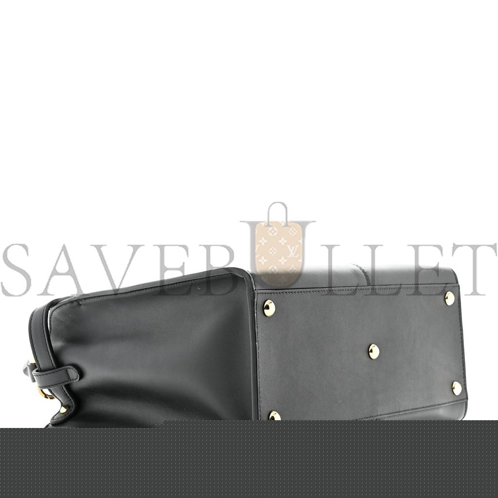 FENDI VITELLO SETA GLAZED FABRIC FF 1974 MEDIUM PEEKABOO X-LITE BLACK (29*25*14cm)