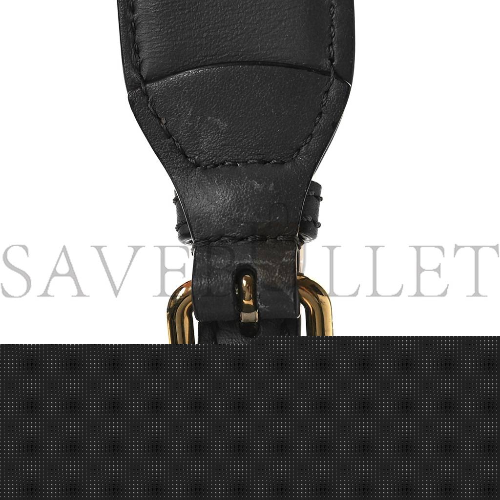FENDI VITELLO SETA CHENILLE FF MINI PEEKABOO ICONIC SATCHEL ANTHRACITE ASFALTO (23*17*11cm)