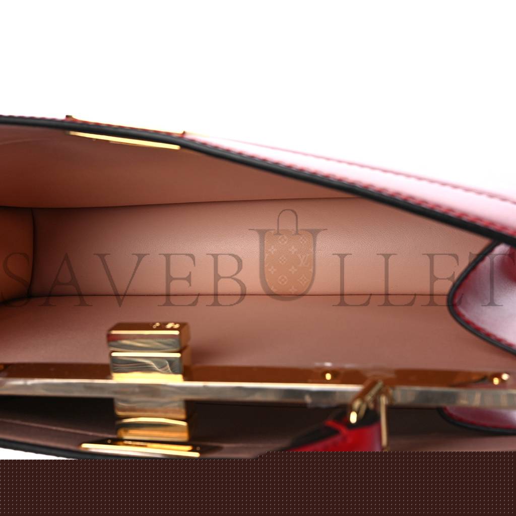 FENDI VITELLO KING LUXOR SHINY NAPPA MEDIUM PEEKABOO I SEE U EAST WEST SATCHEL FUOCO LIGHT ROSE (29*18*10cm)