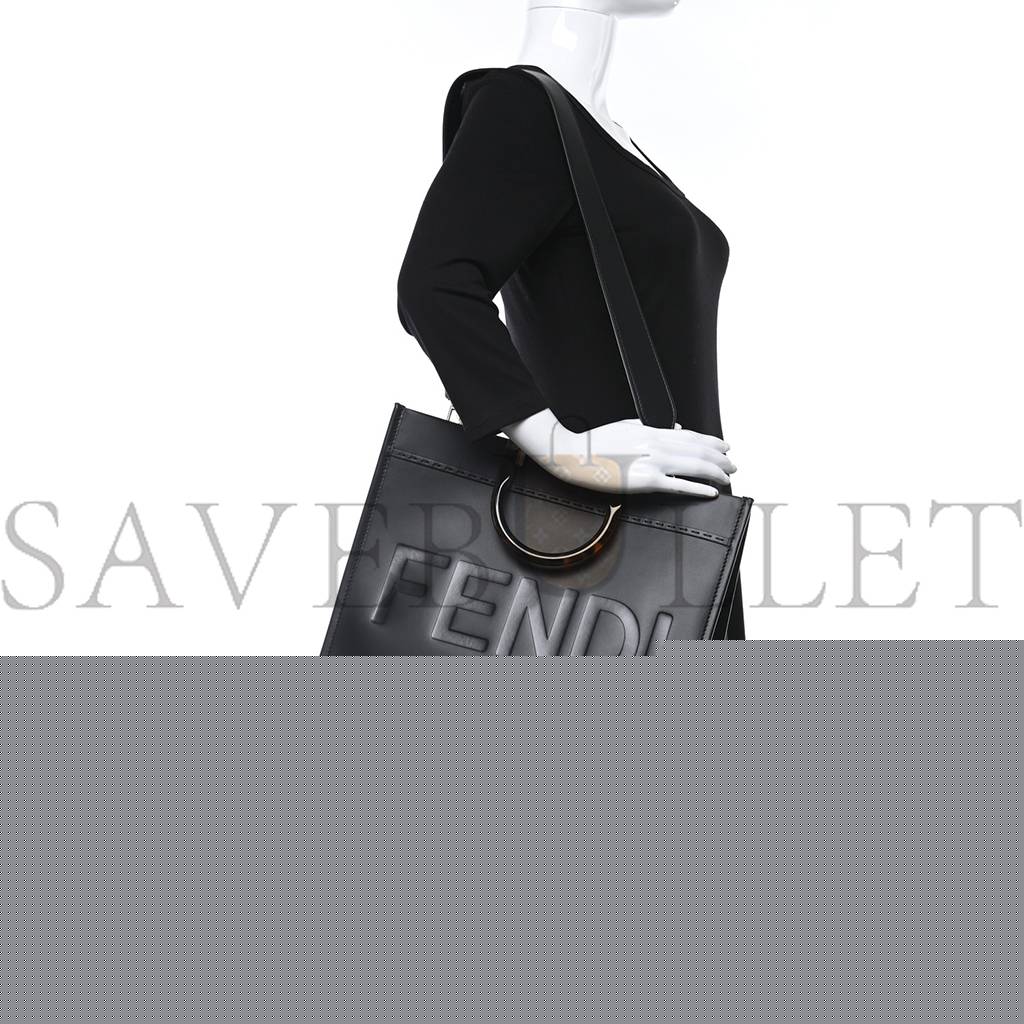 FENDI VITELLO KING PLEXIGLASS MEDIUM FENDI SUNSHINE SHOPPER TOTE BLACK (14*12*6cm)