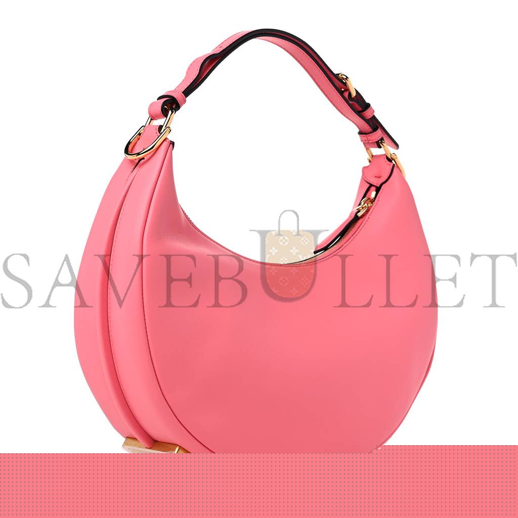 FENDI VITELLO GRACE MATTE SMALL FENDIGRAPHY HOBO BAG PINK DALIA (22*17*9cm)