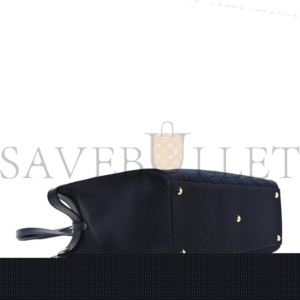 FENDI CANVAS VITELLO KING FF EMBROIDERED MEDIUM PEEKABOO X-TOTE BLUE (41*29*15cm)