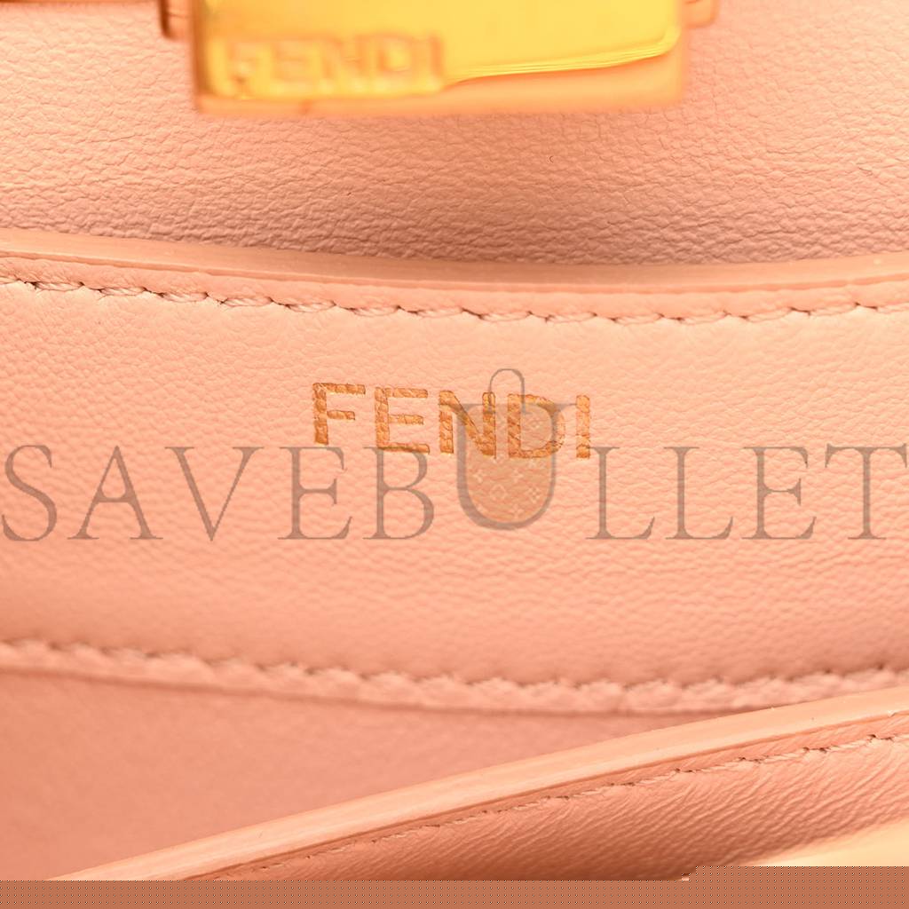 FENDI SHINY NAPPA PETITE PEEKABOO I SEE U SATCHEL WHITE (27*21*10cm)
