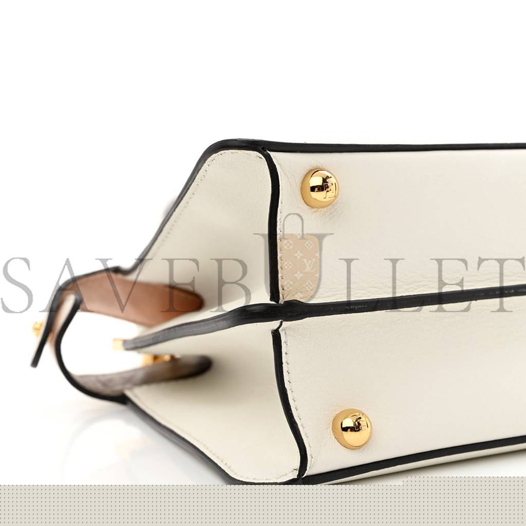 FENDI SHINY NAPPA PETITE PEEKABOO I SEE U SATCHEL WHITE (27*21*10cm)