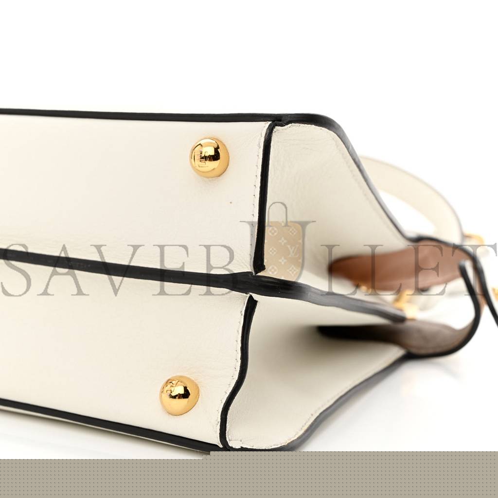 FENDI SHINY NAPPA PETITE PEEKABOO I SEE U SATCHEL WHITE (27*21*10cm)