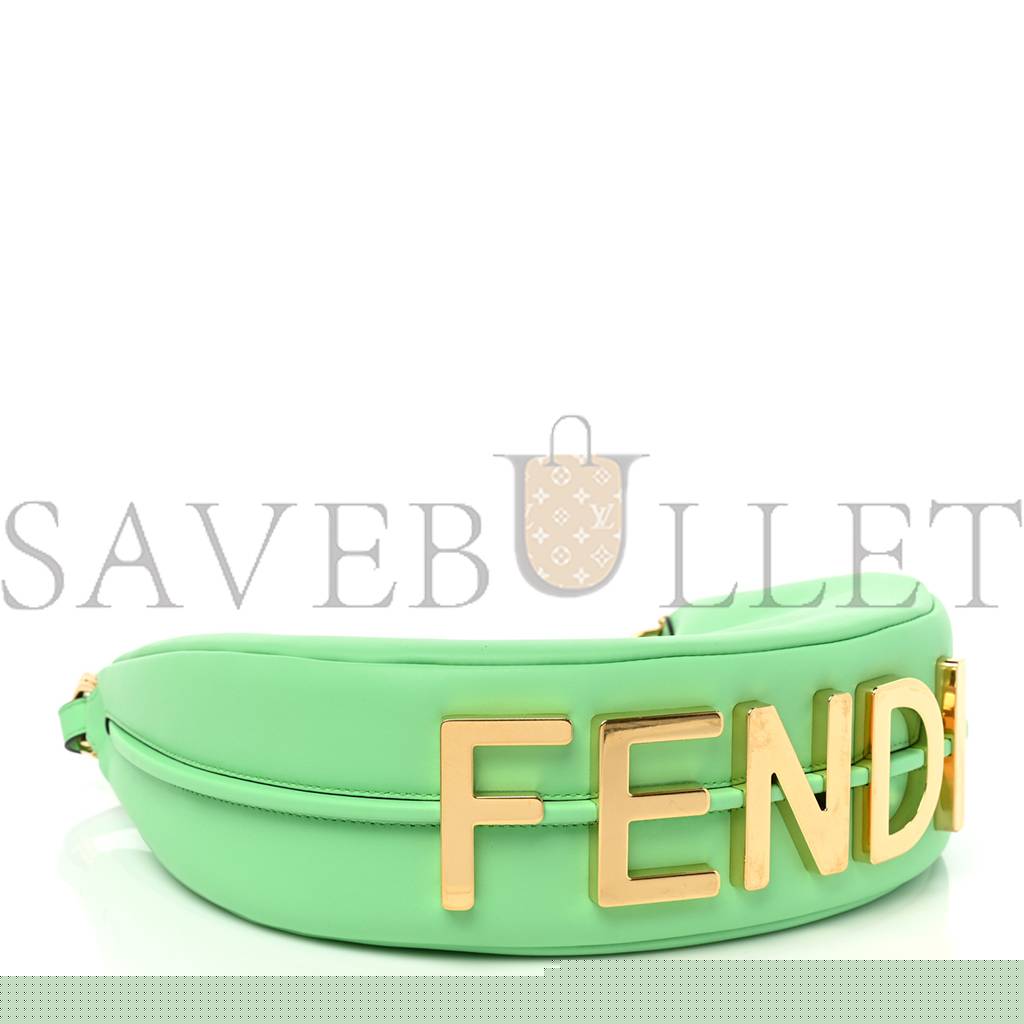 FENDI VITELLO GRACE MATTE SMALL FENDIGRAPHY HOBO BAG EDAMAME (27*18*10cm)