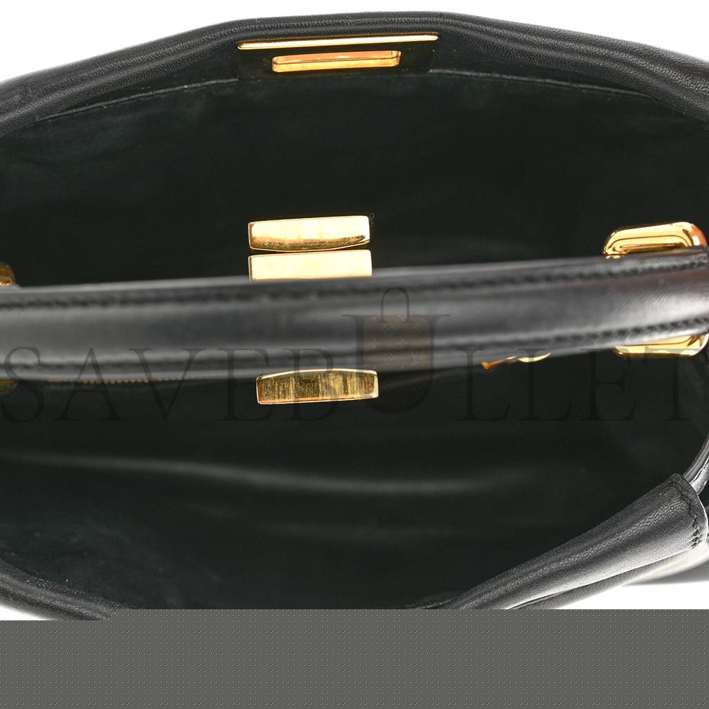 FENDI NAPPA MINI PEEKABOO ICONIC SATCHEL BLACK (23*19*11cm)