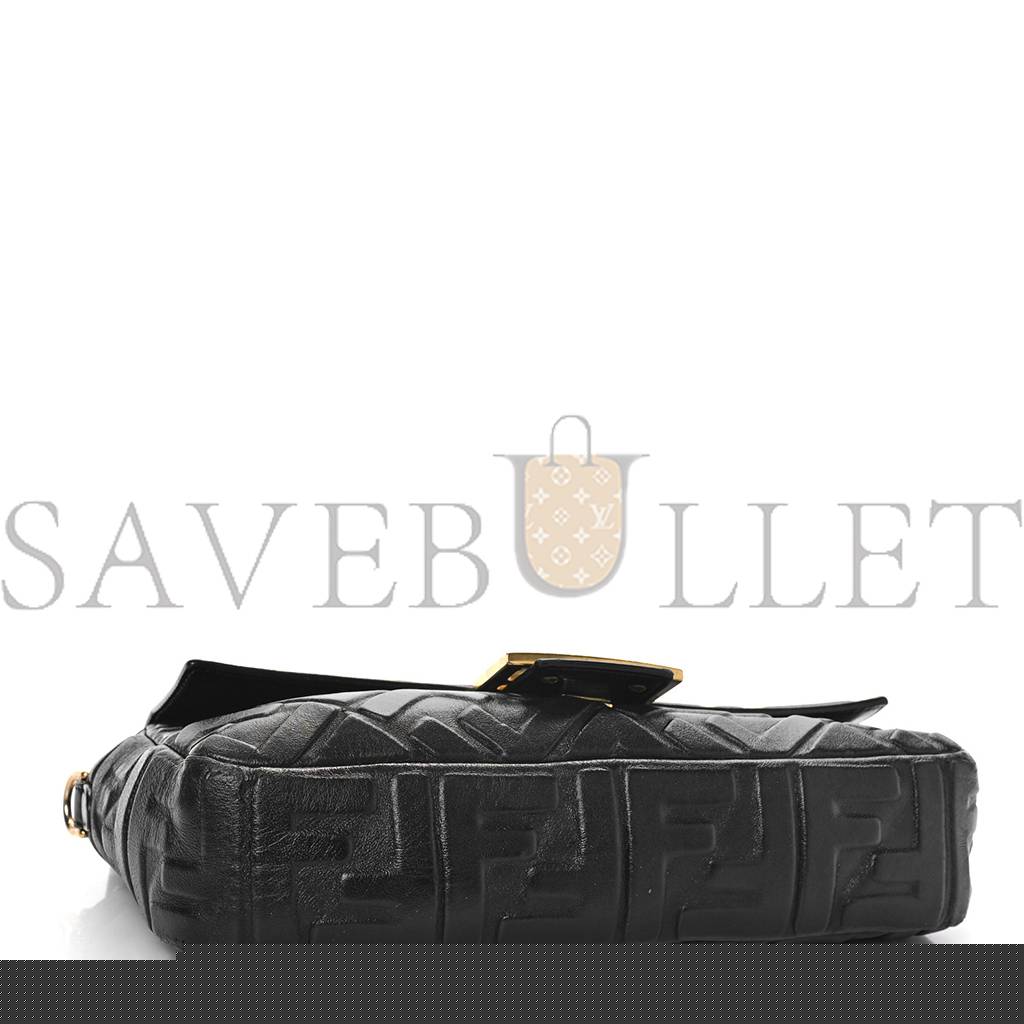 FENDI NAPPA FF 1974 EMBOSSED BAGUETTE BLACK (27*15*6cm)