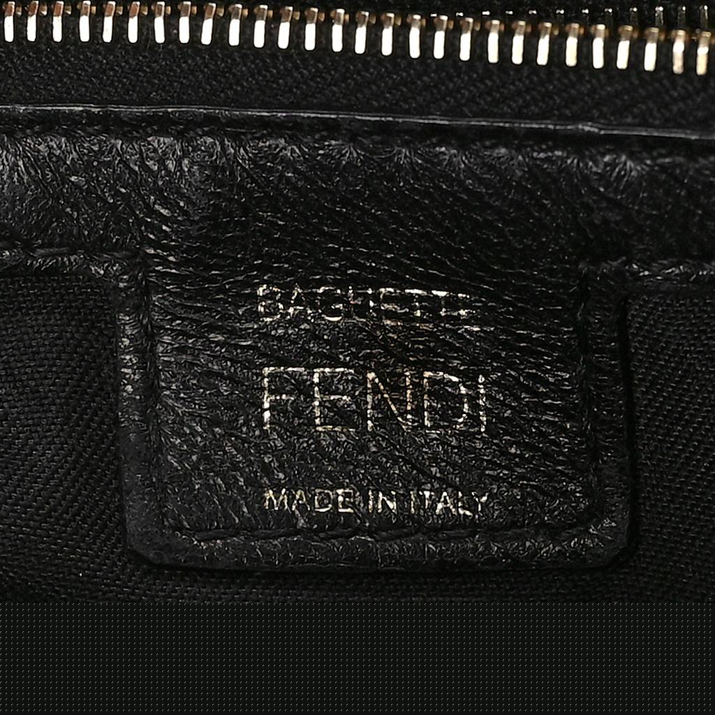 FENDI NAPPA FF 1974 EMBOSSED BAGUETTE BLACK (27*15*6cm)