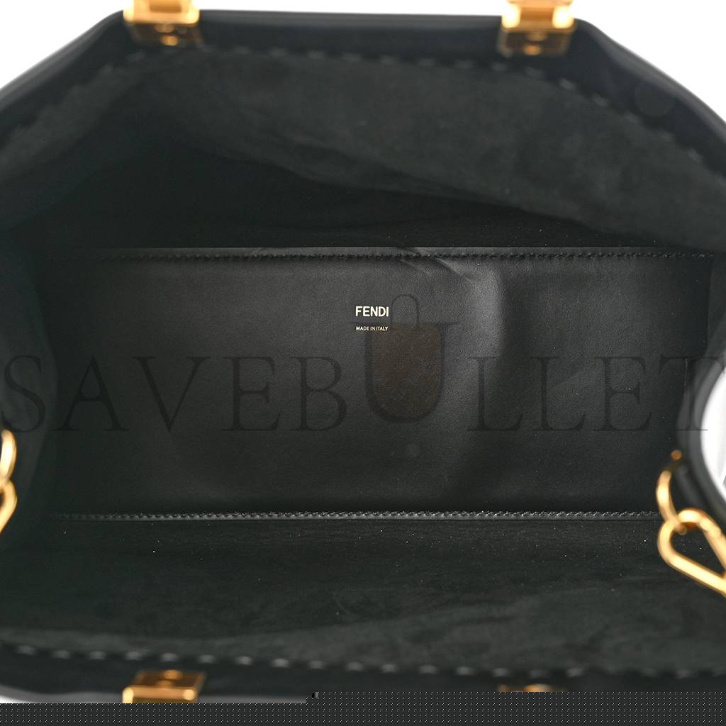 FENDI VITELLO KING PLEXIGLASS MEDIUM FENDI SUNSHINE SHOPPER TOTE BLACK (36*30*15cm)