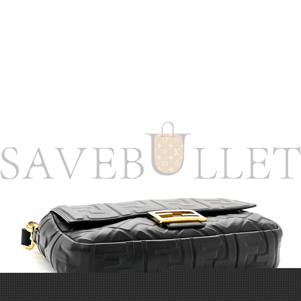 FENDI NAPPA FF 1974 EMBOSSED BAGUETTE BLACK (26*17*5cm)