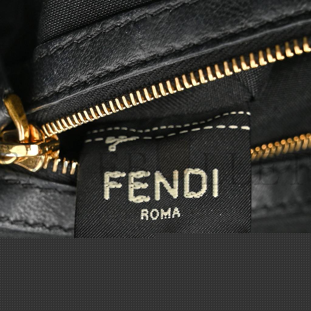 FENDI NAPPA FF 1974 EMBOSSED BAGUETTE BLACK (26*17*5cm)