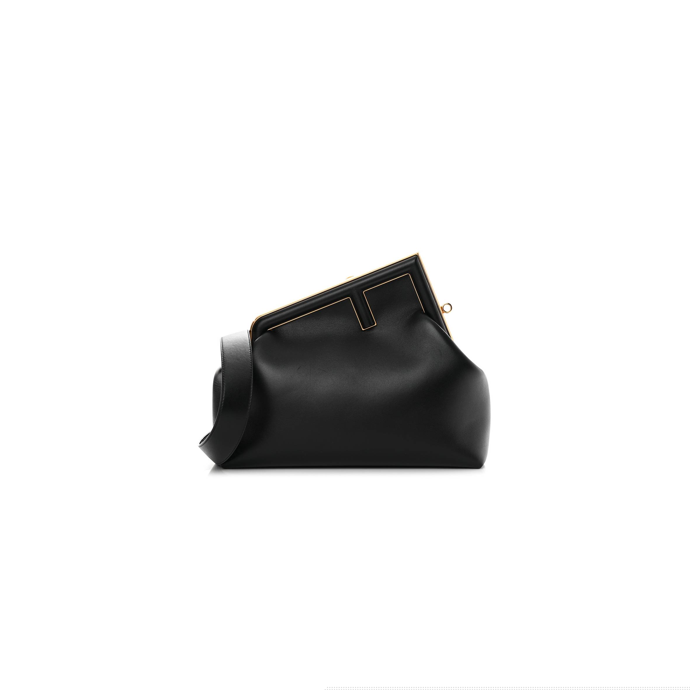 FENDI SHINY NAPPA MEDIUM FENDI FIRST BLACK (32.5*23.5*15cm)