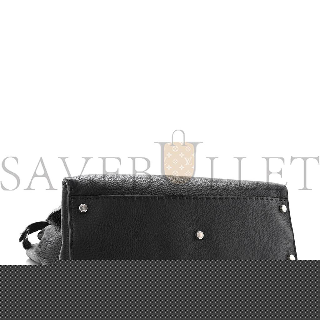 FENDI CUOIO ROMANO SELLERIA BI-COLOR LARGE PEEKABOO ICONIC SATCHEL BLACK MOU (39*30*18cm)