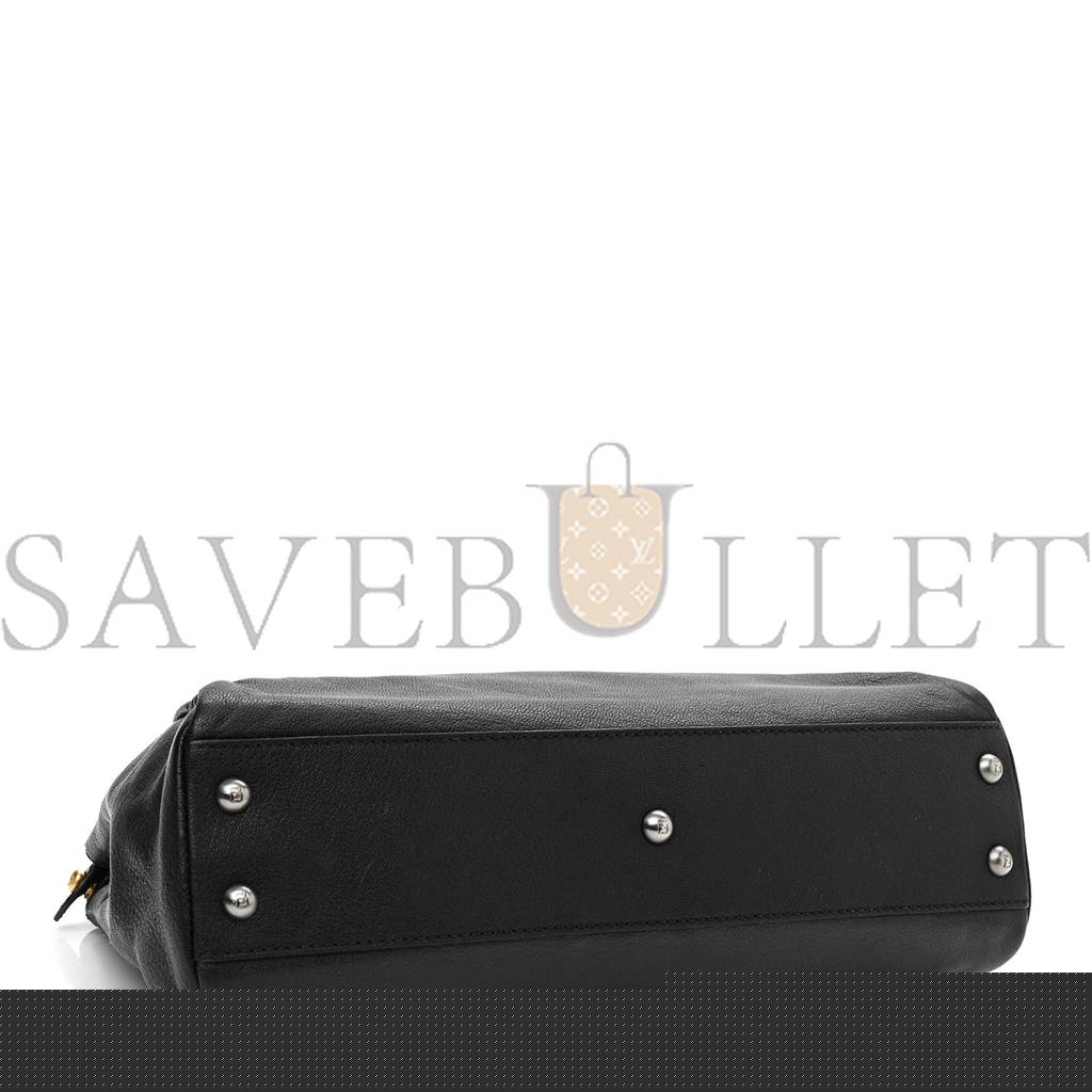 FENDI GOATSKIN ZUCCA MEDIUM PEEKABOO ICONIC SATCHEL BLACK TOBACCO (34*22*11cm)