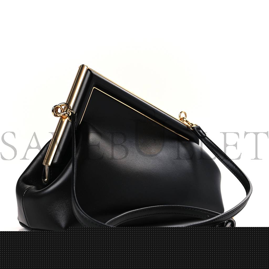 FENDI SHINY NAPPA SMALL FENDI FIRST BLACK (26*18*9.5cm)