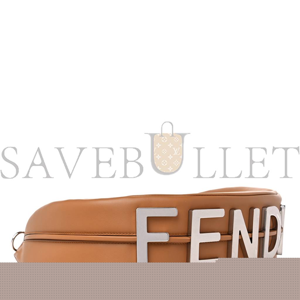 FENDI VITELLO GRACE MATTE MEDIUM FENDIGRAPHY HOBO BAG CARAMELLO (27*22*11cm)