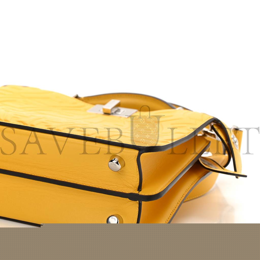 FENDI X SARAH COLEMAN NAPPA FF FISH EYE EMBOSSED MINI PEEKABOO I SEE U SATCHEL MIMOSA (25*20*9cm)