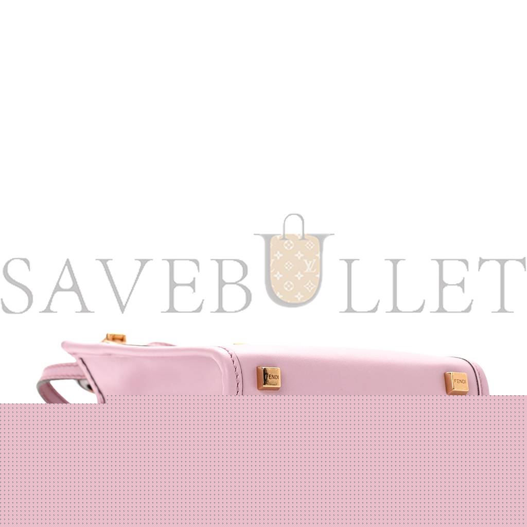 FENDI VITELLO KING PLEXIGLASS MINI FENDI SUNSHINE SHOPPER TOTE LAVANDA (17*13*5cm)
