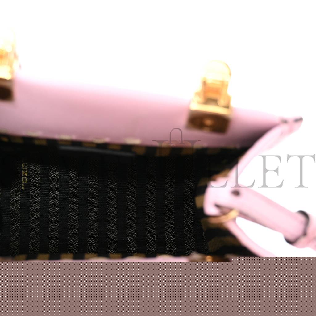 FENDI VITELLO KING PLEXIGLASS MINI FENDI SUNSHINE SHOPPER TOTE LAVANDA (17*13*5cm)