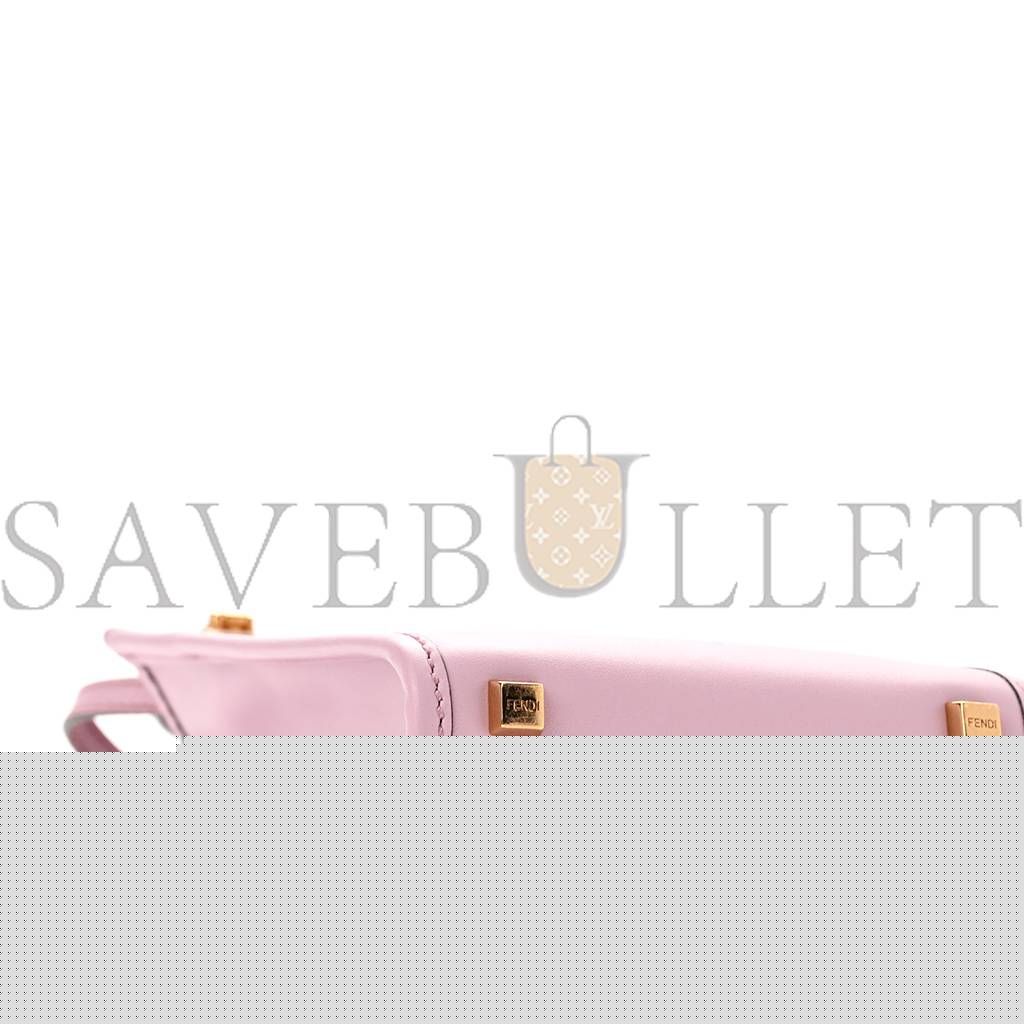 FENDI VITELLO KING PLEXIGLASS MINI FENDI SUNSHINE SHOPPER TOTE LAVANDA (17*13*5cm)